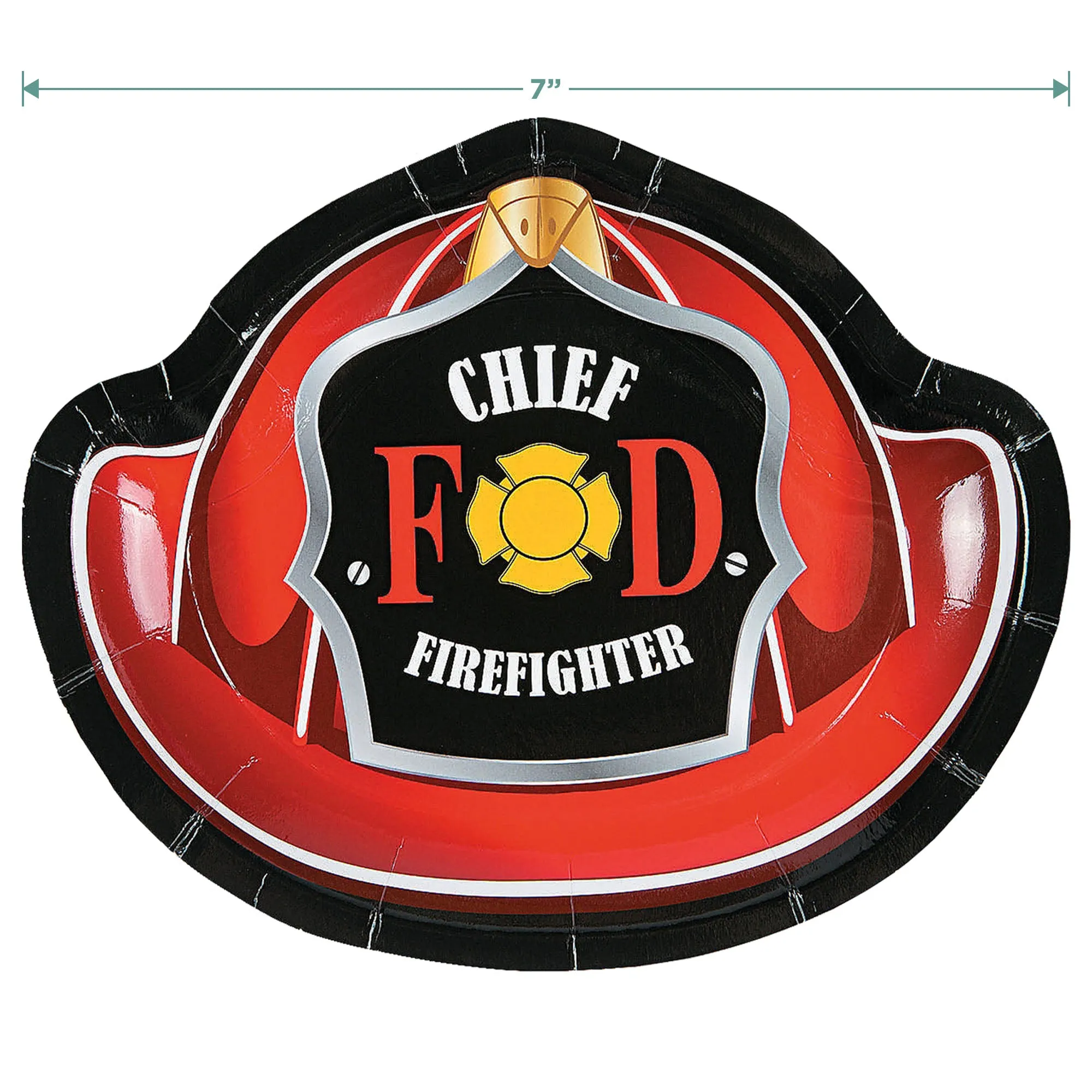 Firefighter Dessert Party Pack - Paper Plates, Napkins, Cups, Table Cover, and Hanging Decorations Set (Serves 16)