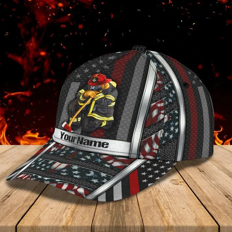 Firefighter - Personalized Name Cap For Firefighter, Gift for Dad in Firefighter's Day