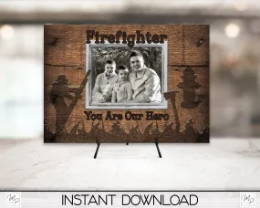 Firefighter Photo Frame, PNG Sublimation Digital Download, Commercial Use