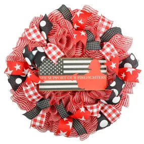 Fireman Firefighter Wreath - Hero Fire Fighter Wife Wreath - Gift for Chief Lieutenant Department
