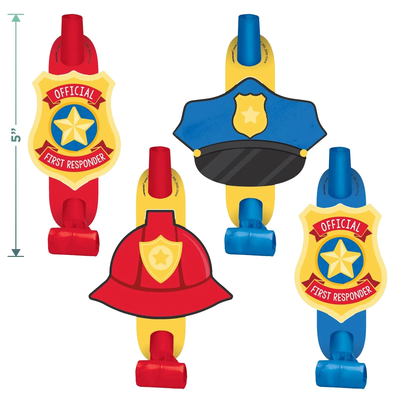 Fireman Party Fire Truck Party Favors and First Responder Blowouts for 8 Guests