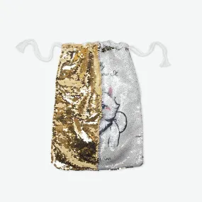 Fluffy Pup - Sequin Reversible Pull String Bag