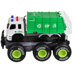 Friction Powered Monster Garbage Truck with Lights and Sounds, Transform Recycling Truck