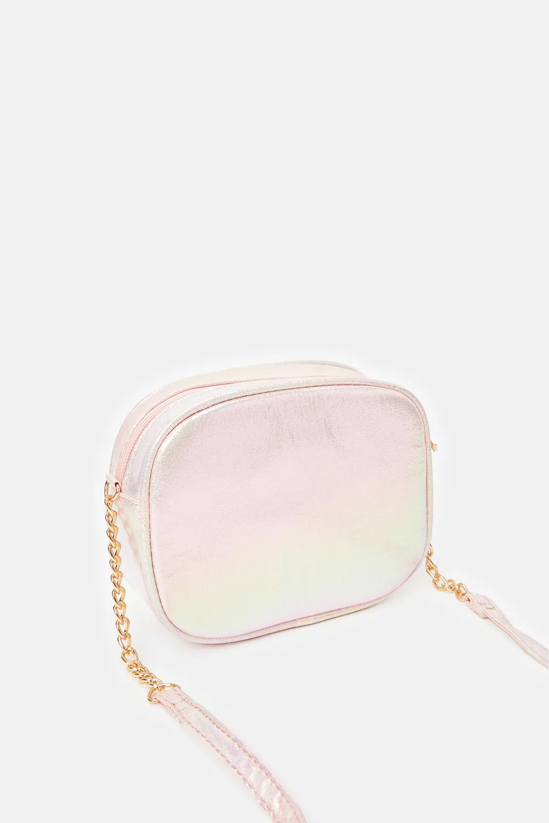 Girls Pink Embellished Cross Body Bag