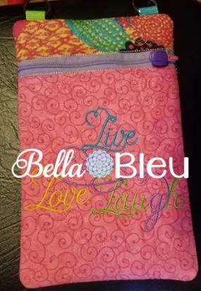 ITH In The Hoop Purse with Paisley Swirl Quilting Stipple 5x7 Stitch machine embroidery design zipper bag