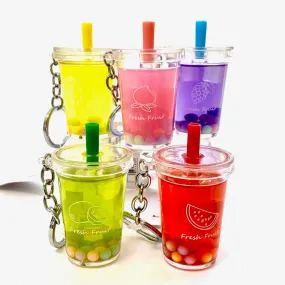 Key Chains | Fruit Boba Drink Keyring| BC Mini