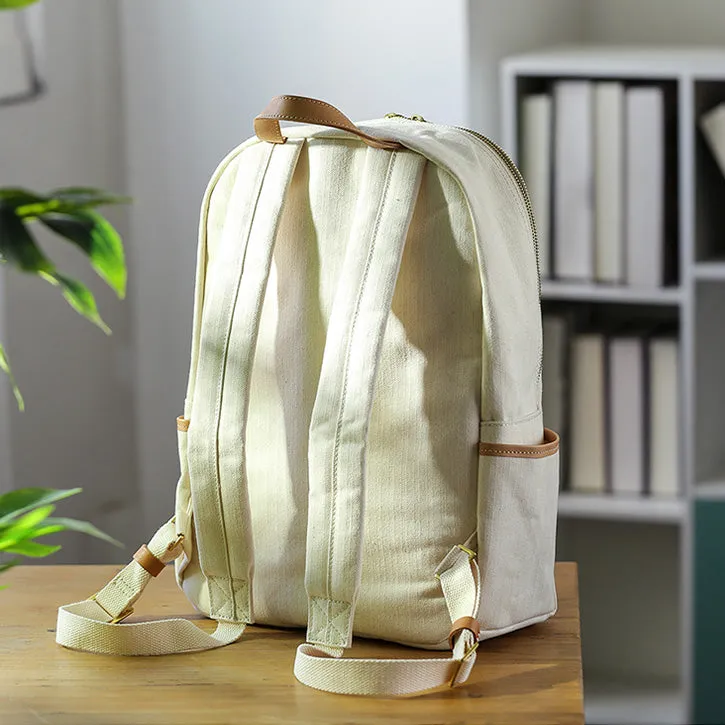 Ladies Canvas And Leather Backpack Hiking Rucksack For Women