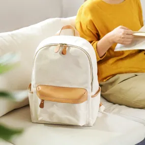Ladies Canvas And Leather Backpack Hiking Rucksack For Women