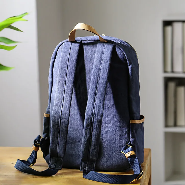 Ladies Canvas And Leather Backpack Hiking Rucksack For Women