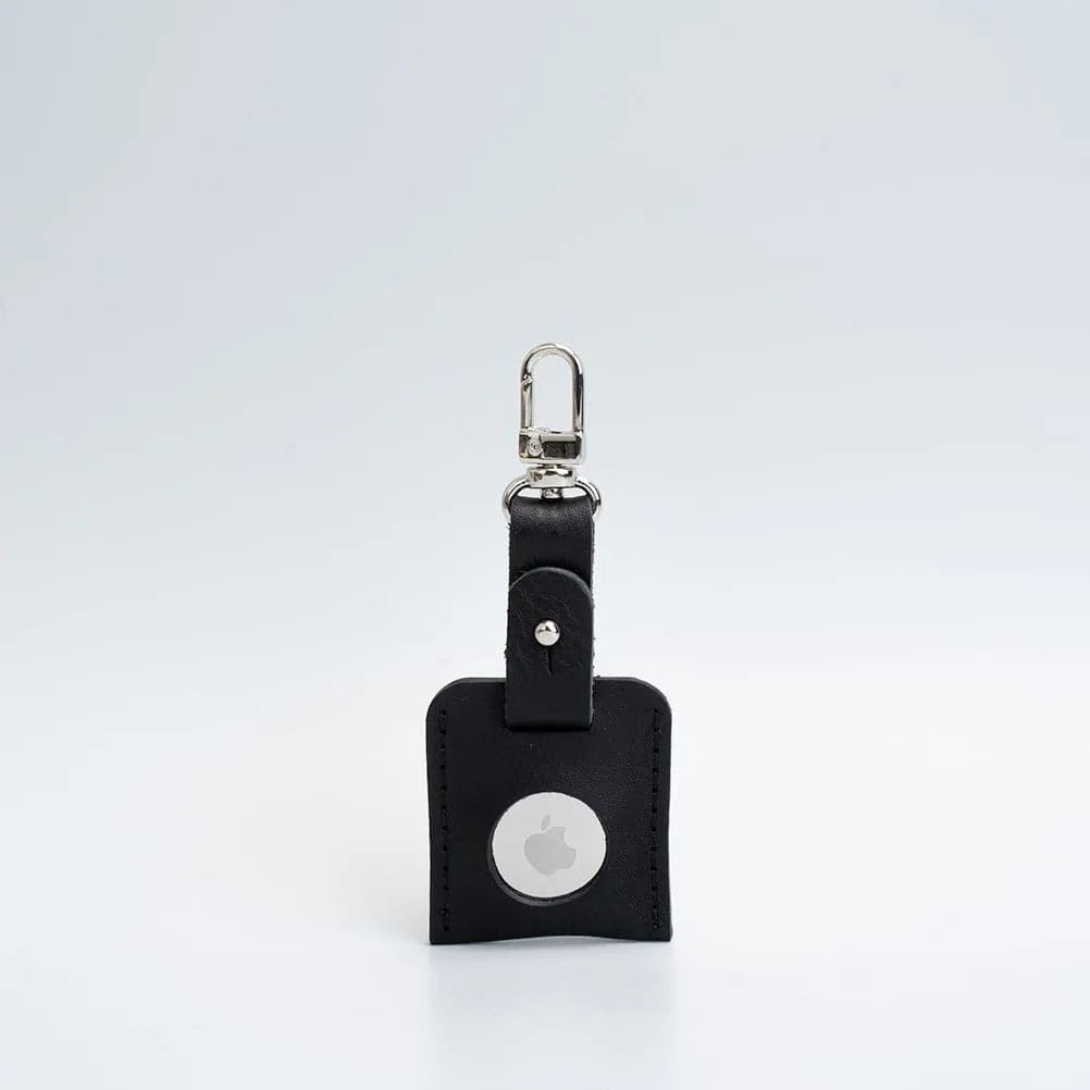 Leather AirTag bag charm with carabiner