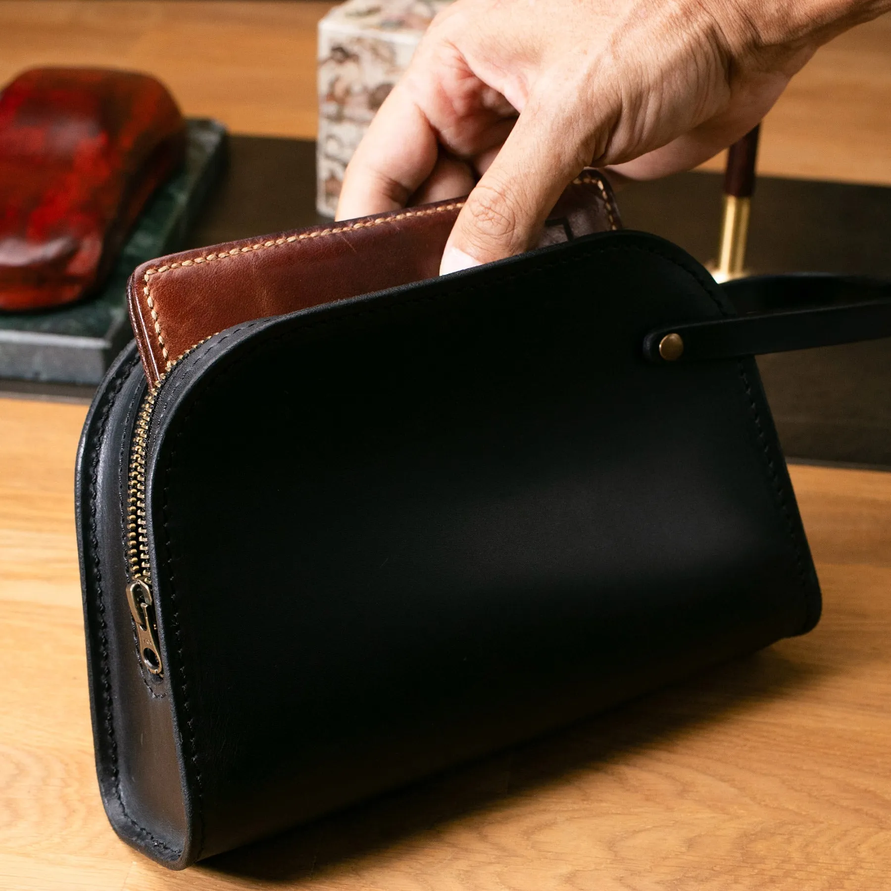 Leather Clutch - Mens Daily Handbag