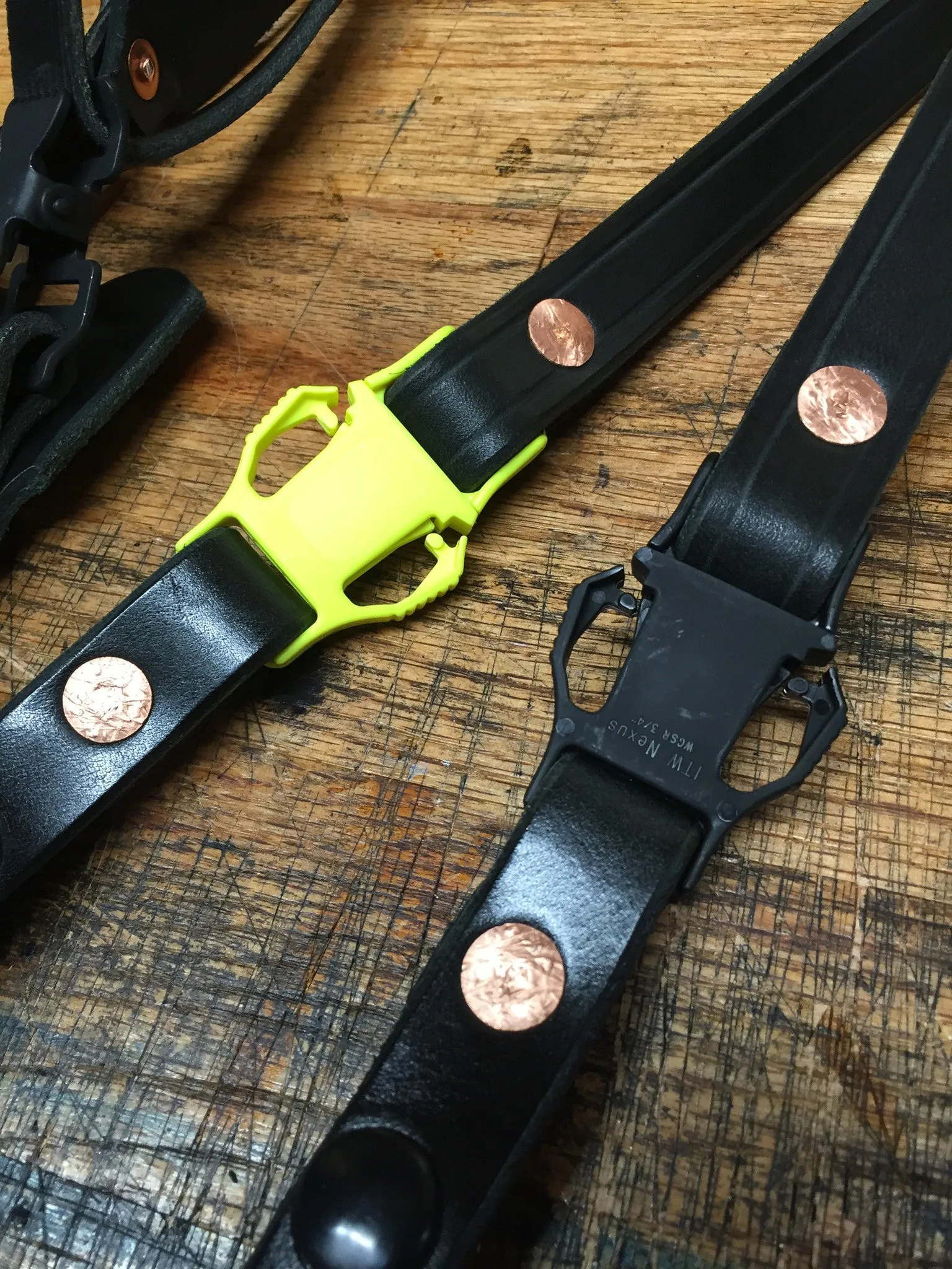 Leather Helmet Chin Strap / Black / Quick Release/ SNAPS