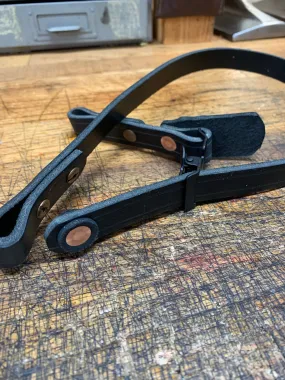 Leather Helmet Chin Strap / Black / SCREWS