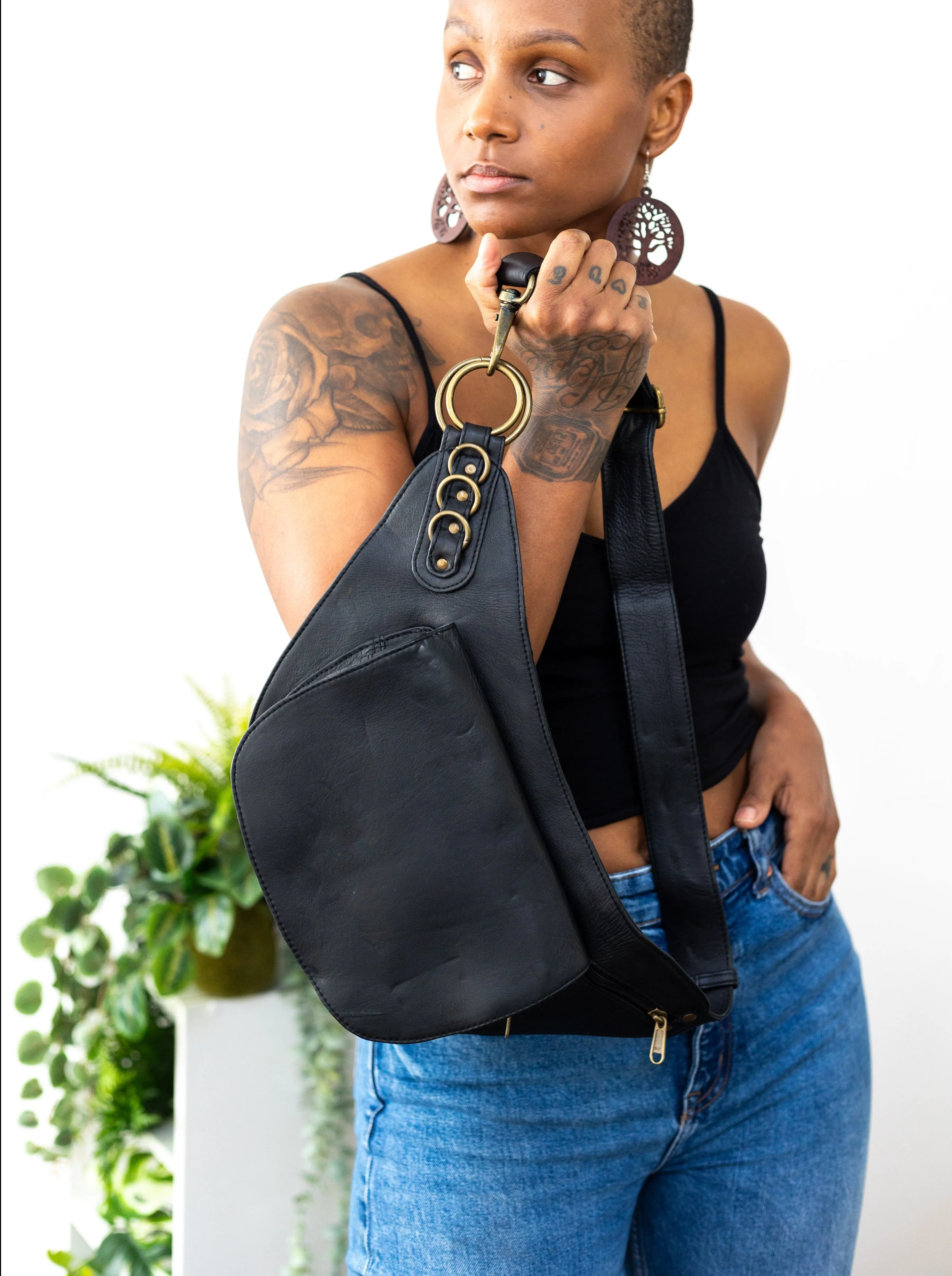 Leather Nelya Belt - Black  | Ex Display