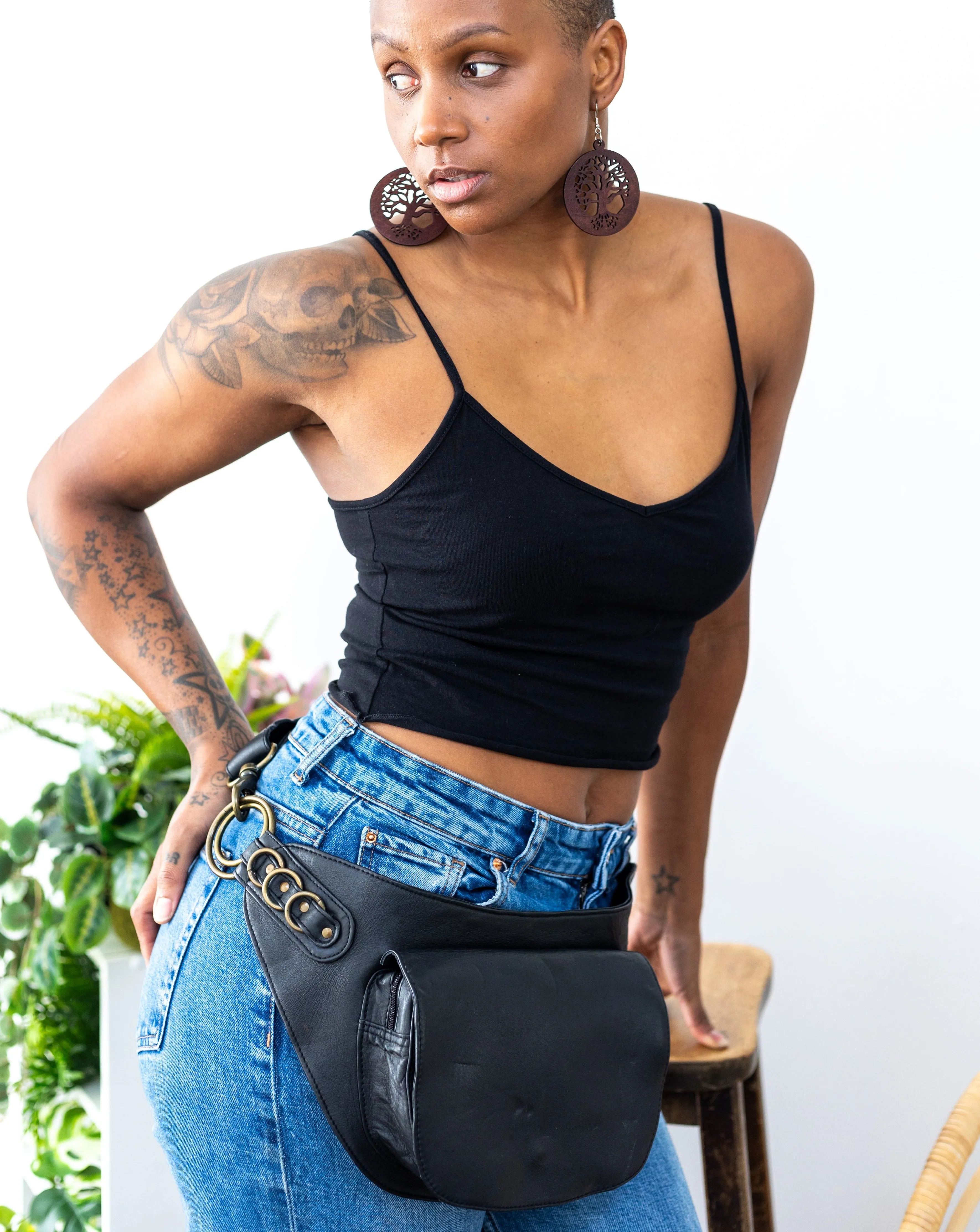 Leather Nelya Belt - Black  | Ex Display