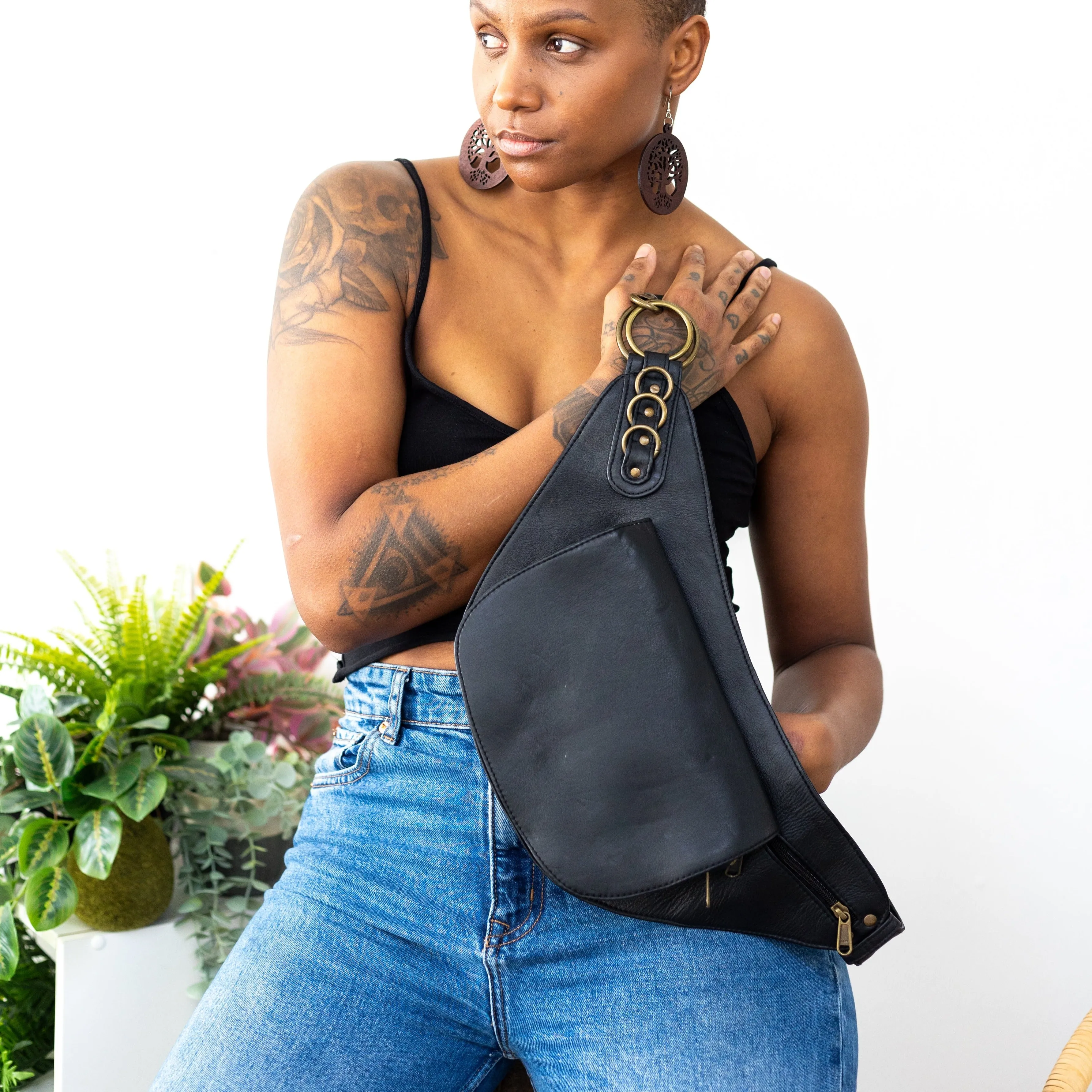 Leather Nelya Belt - Black  | Ex Display