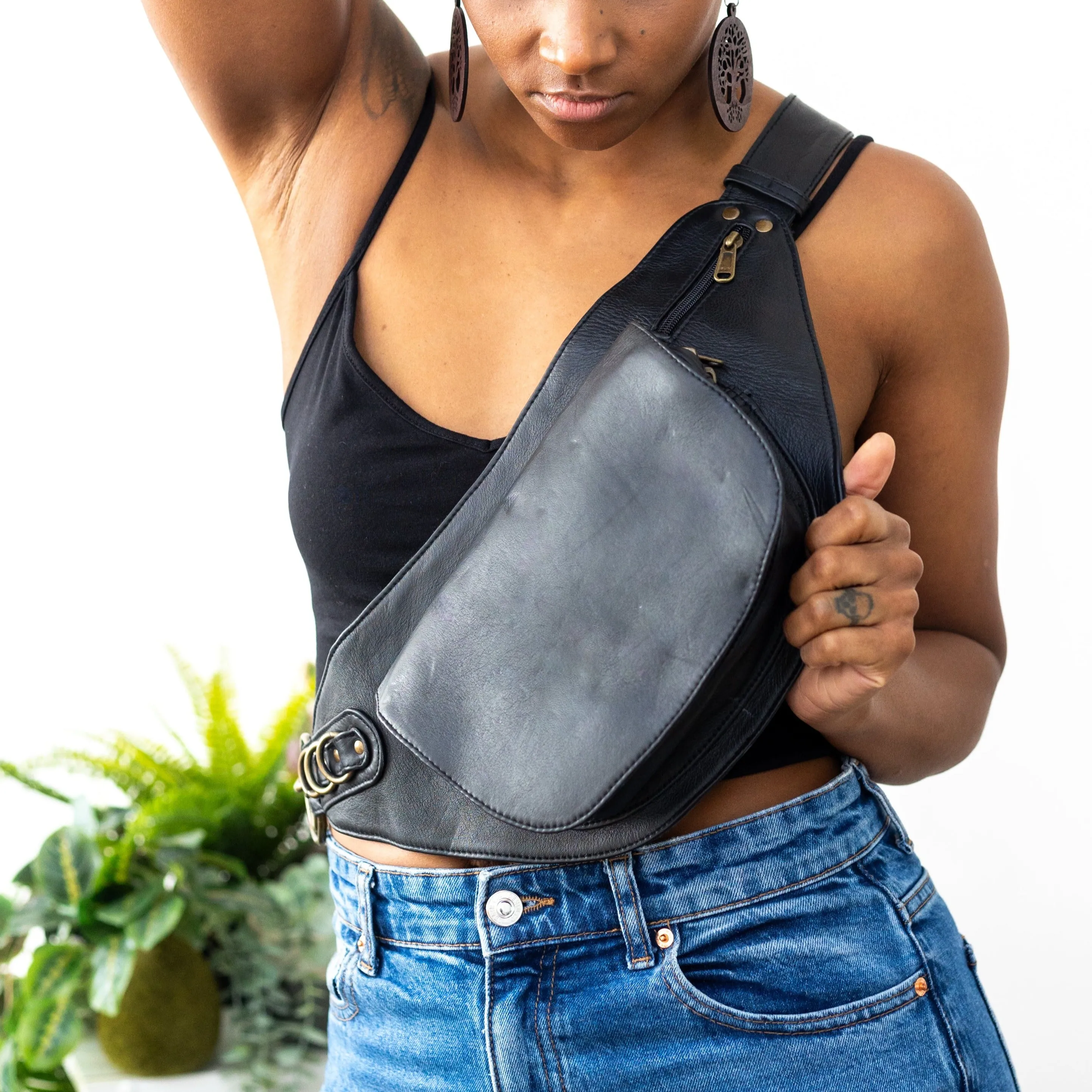 Leather Nelya Belt - Black  | Ex Display