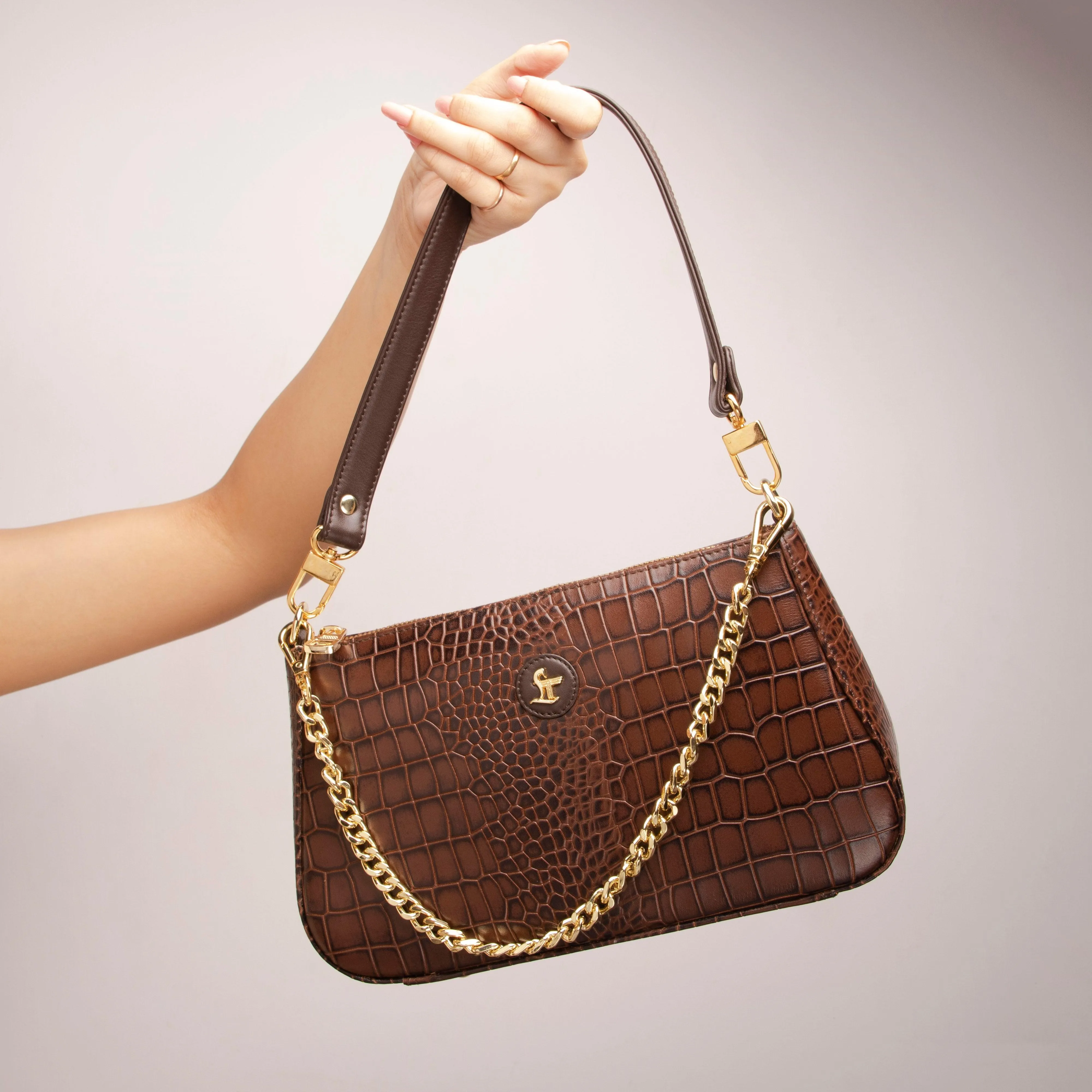 Lucia Leather Sling Bags For Women | 100% Genuine Leather | With Metal Chain | Lifetime Warranty