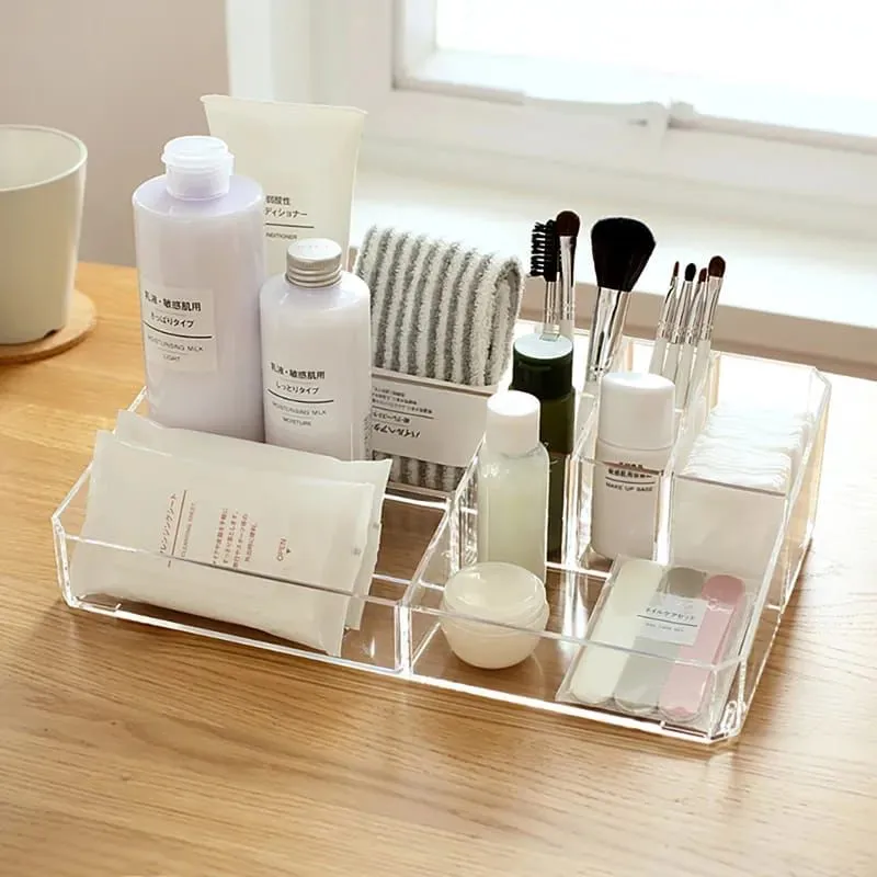 Makeup Organizer Box Plastic Storage Box Desk Bathroom Cosmetic Storage Case Cosmetic Storage Rack