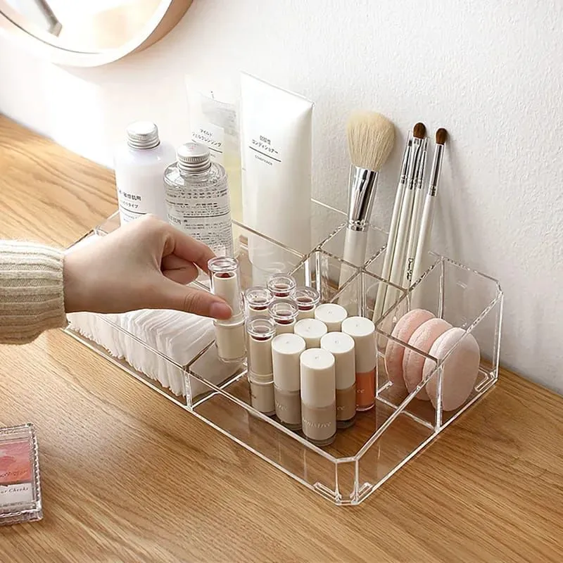 Makeup Organizer Box Plastic Storage Box Desk Bathroom Cosmetic Storage Case Cosmetic Storage Rack