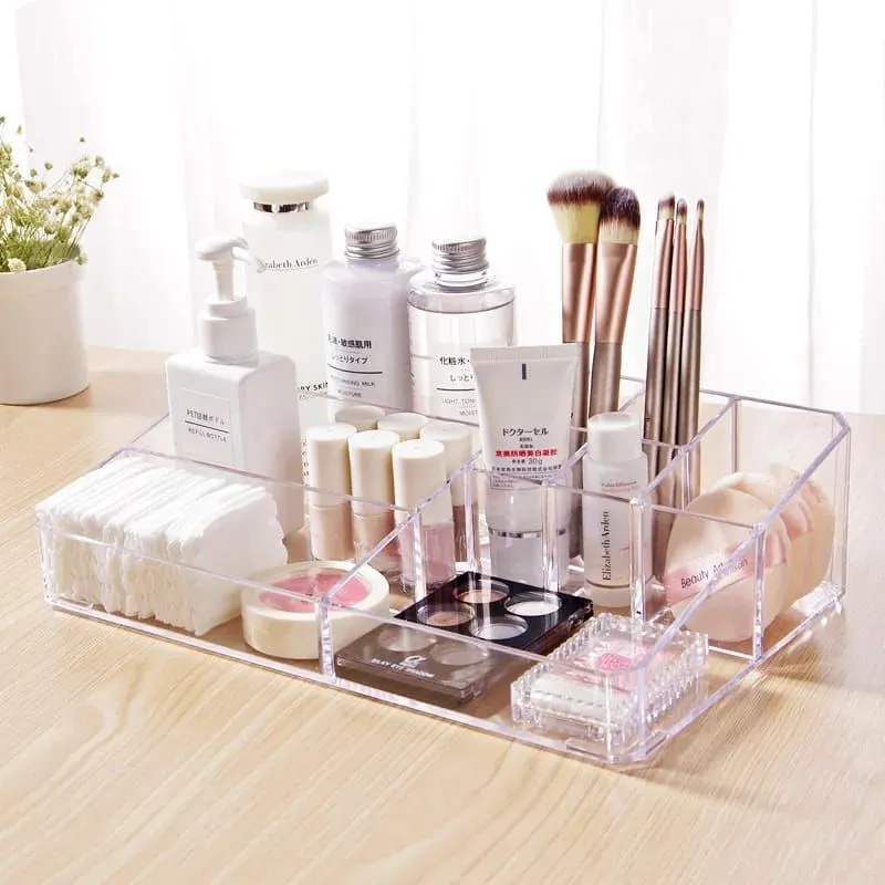 Makeup Organizer Box Plastic Storage Box Desk Bathroom Cosmetic Storage Case Cosmetic Storage Rack