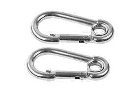 Marine City 316 Stainless-Steel 2-3/4” Carabiners/Clip Snap Hook with Ring for Climbing, Fishing, Hiking (2pcs)
