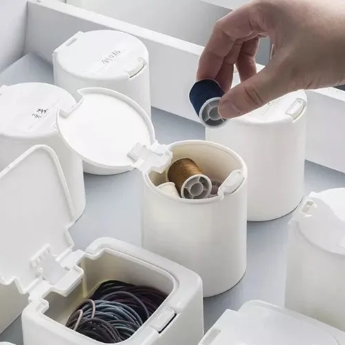 Mini Round Shape Storage Box with label