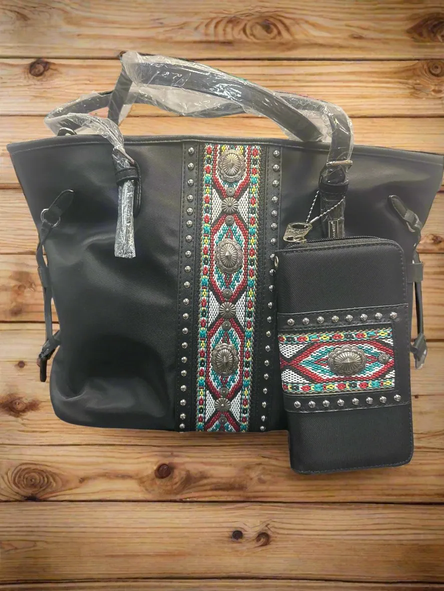 Montana West Large Tote and Wallet Set