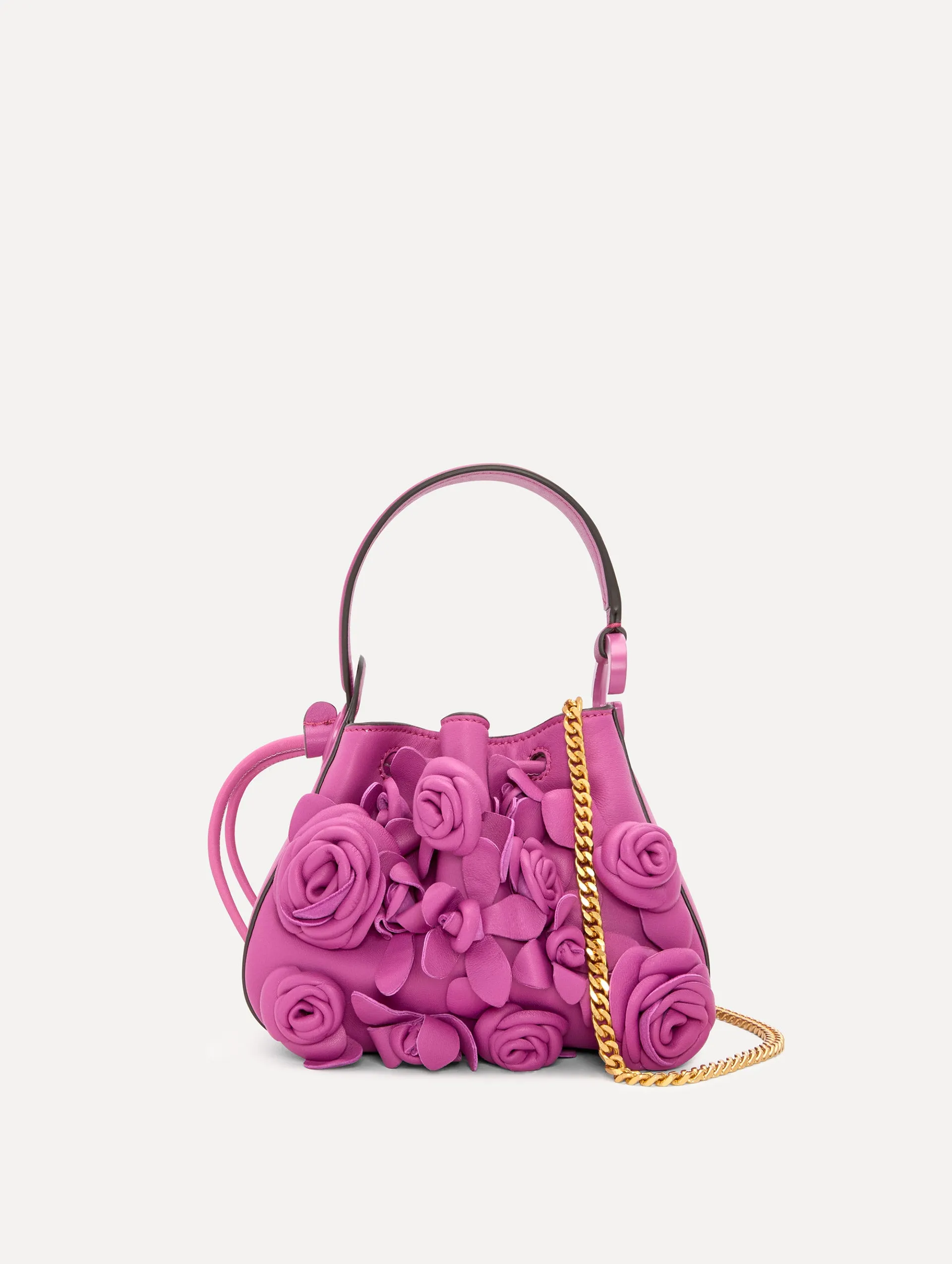 Nano Floral Appliqué O Handle Bag