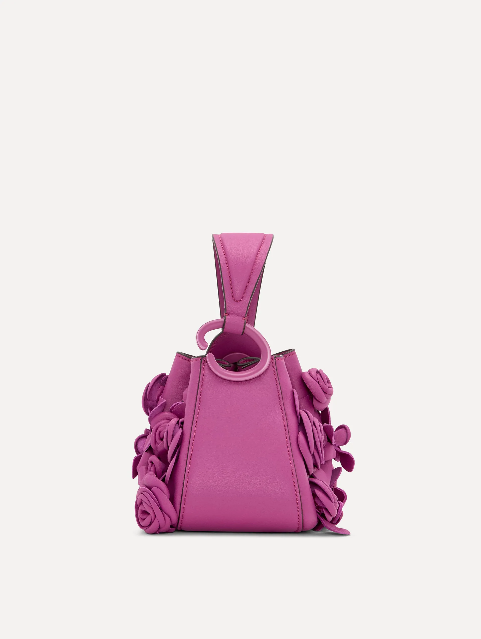 Nano Floral Appliqué O Handle Bag
