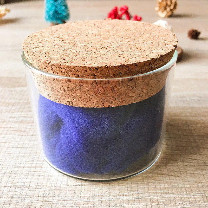 Needle felted wool felting Blue Dark Blue Purple wool Roving for felting supplies short fabric easy felt