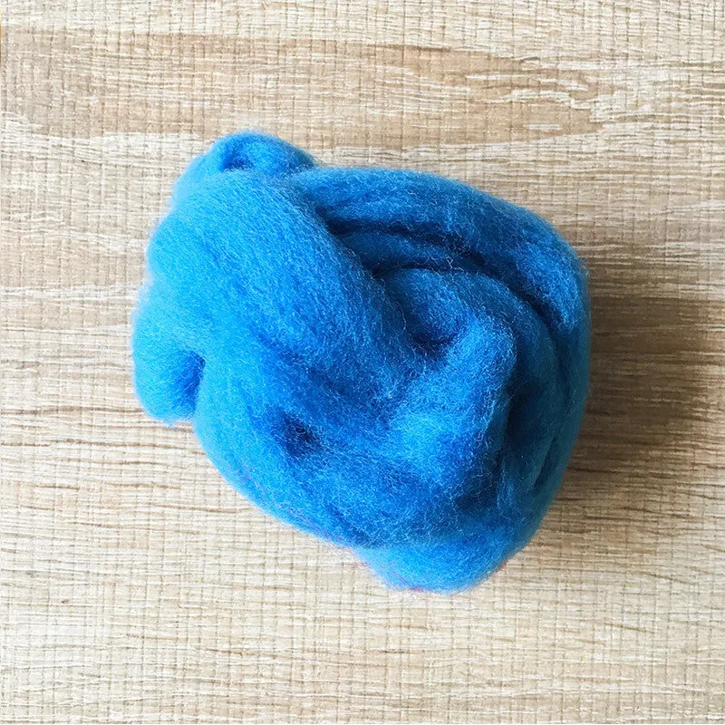 Needle felted wool felting Indigo Blue wool Roving for felting supplies short fabric easy felt