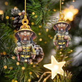 Old Firefighter Christmas Ornament for Old Firefighter, Gift for Father Acrylic Firefighter Ornament