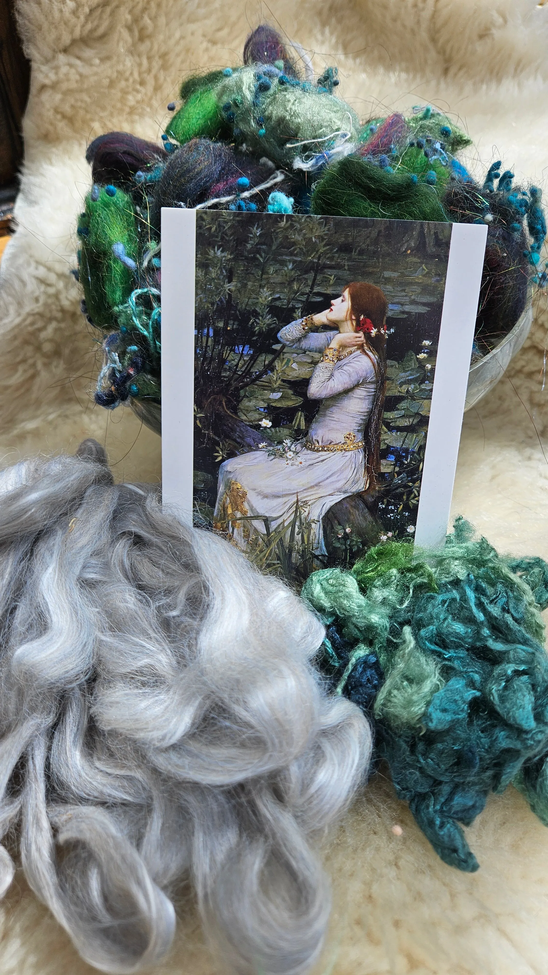 OPHELIA BY THE WATER Waterhouse Inspired Fiber Art Texture Blend Kit - 2.5 ounces