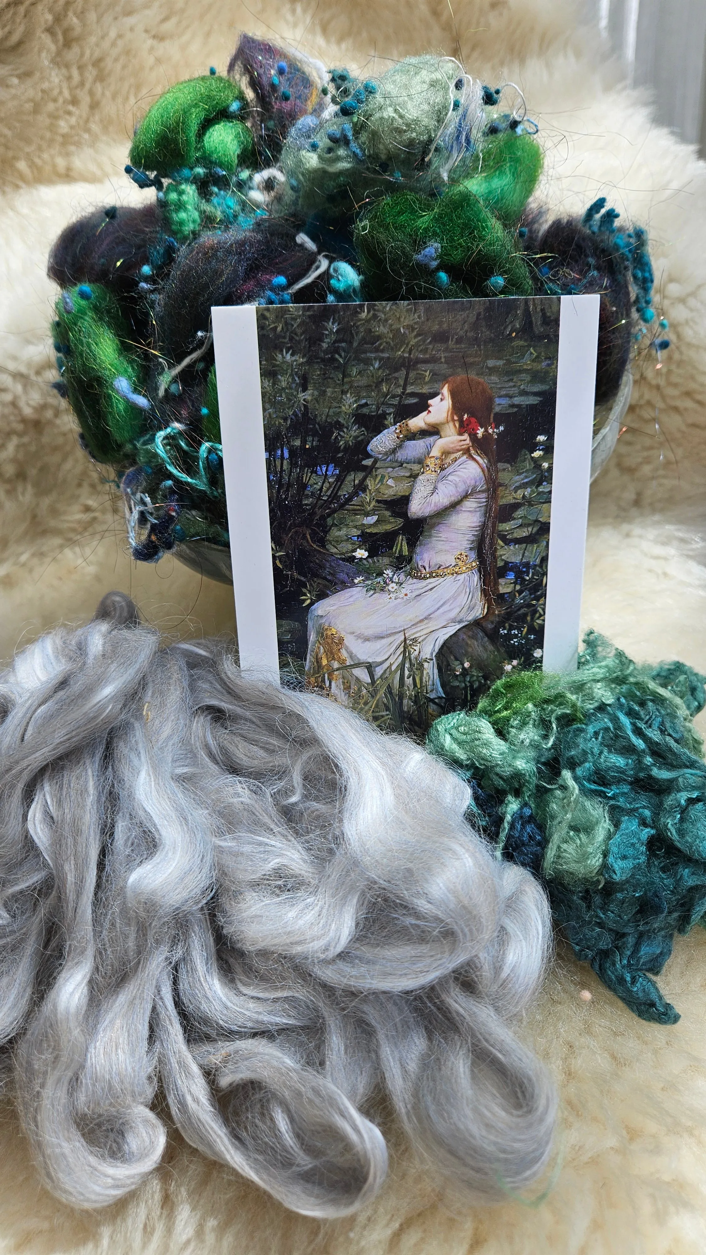 OPHELIA BY THE WATER Waterhouse Inspired Fiber Art Texture Blend Kit - 2.5 ounces
