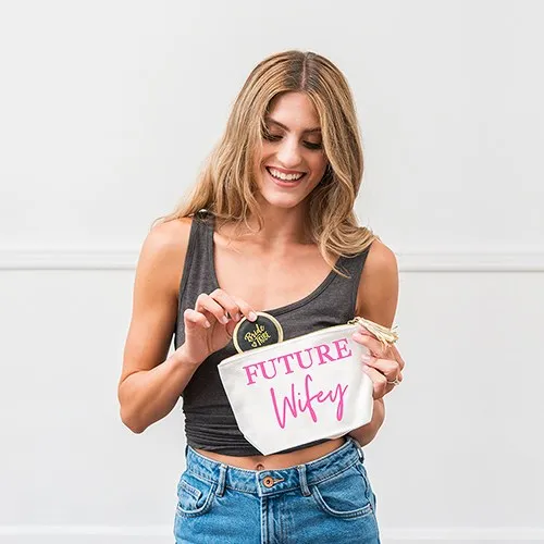 Personalized Canvas Makeup And Toiletry Bag For Women - Future Wifey