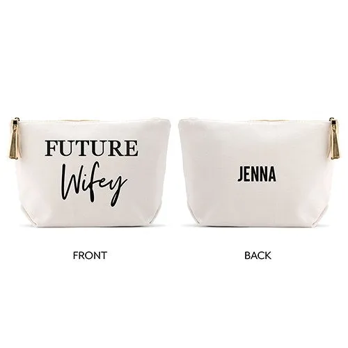 Personalized Canvas Makeup And Toiletry Bag For Women - Future Wifey