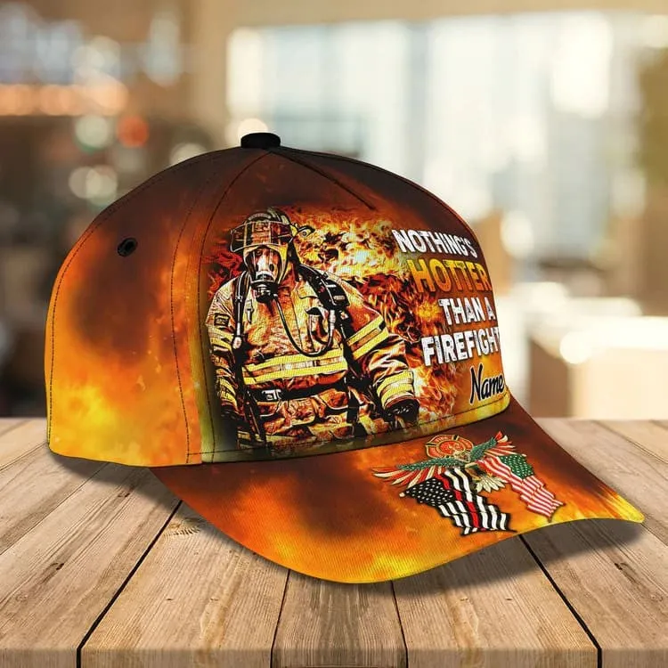Personalized Eagle Firefighter 3D Baseball Cap American Flag Pattern Firefighter Hat
