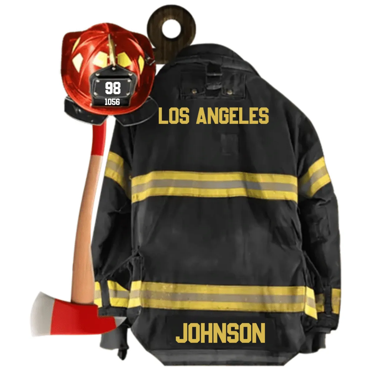 Personalized Firefighter Black Armor Custom Shaped Acrylic Ornament Two Sides