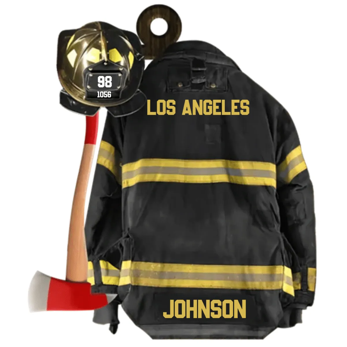Personalized Firefighter Black Armor Custom Shaped Acrylic Ornament Two Sides