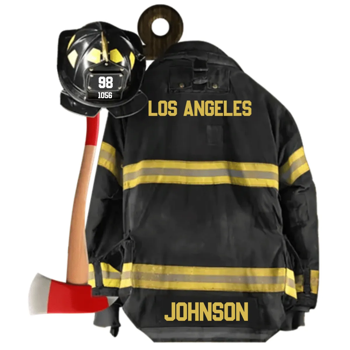 Personalized Firefighter Black Armor Custom Shaped Acrylic Ornament Two Sides