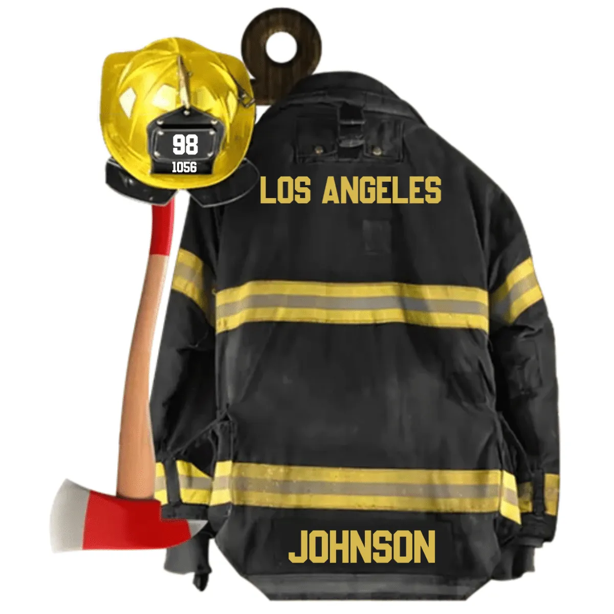 Personalized Firefighter Black Armor Custom Shaped Acrylic Ornament Two Sides