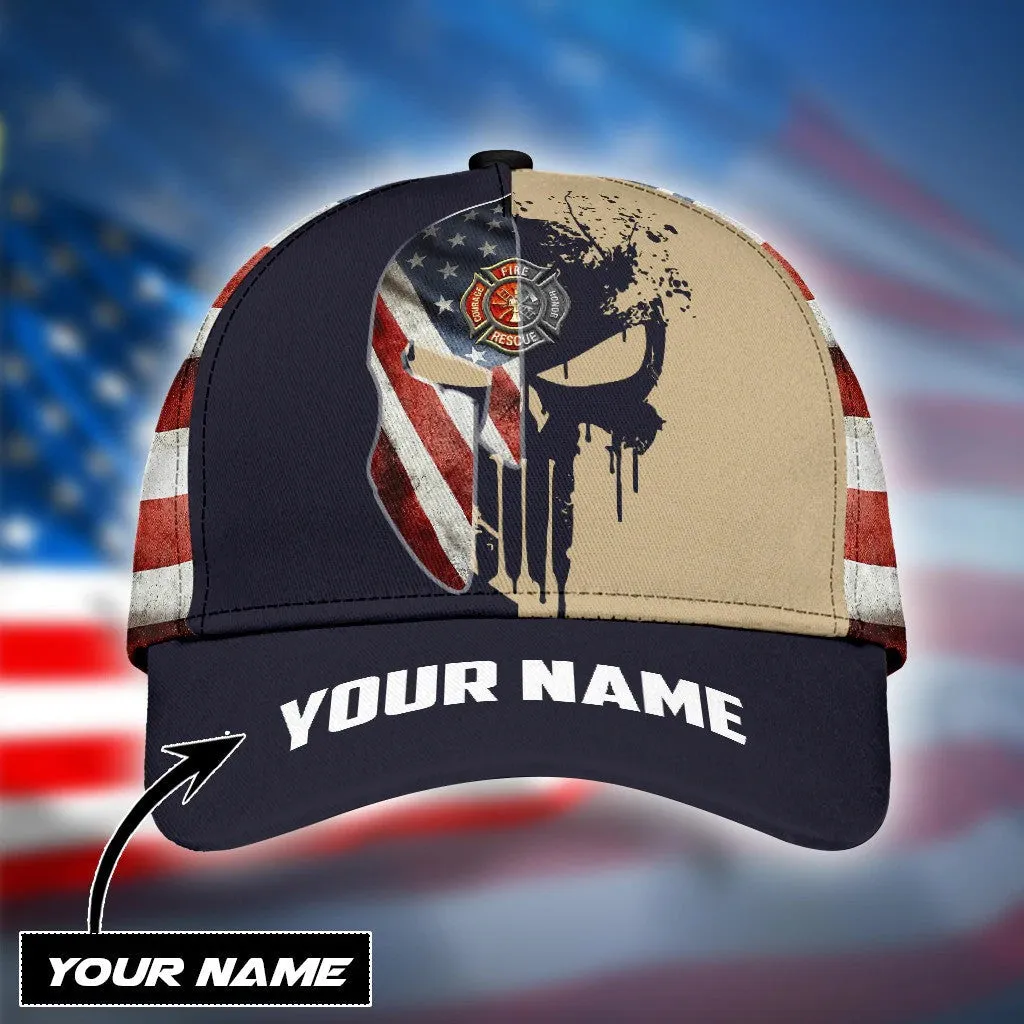 Personalized Firefighter Cap for Dad, Firefighter Classic Cap 3D All Over Printed for Firefighter's Day