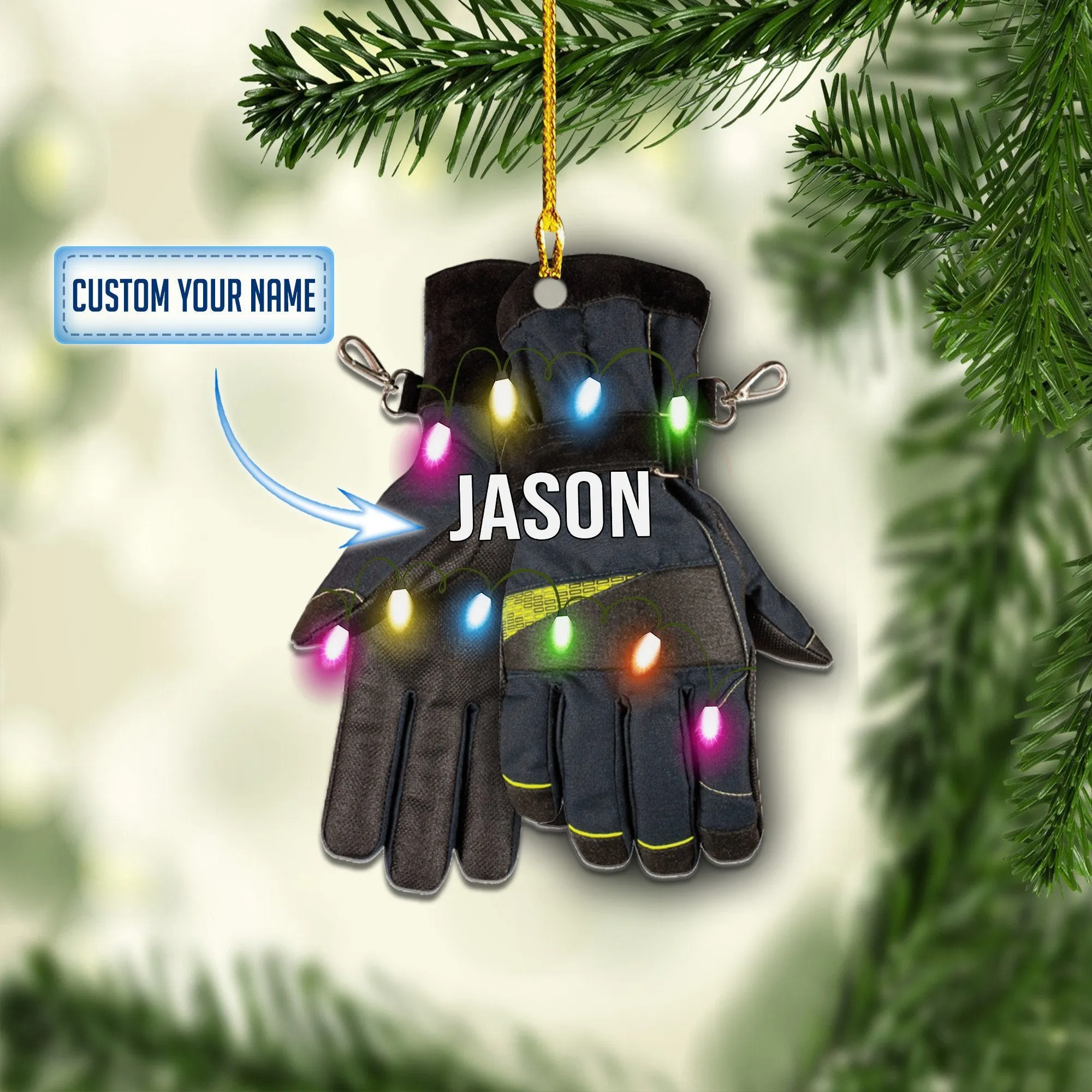 Personalized Firefighter Christmas Tool Backpack Ornaments, Gift for Men Dad Son