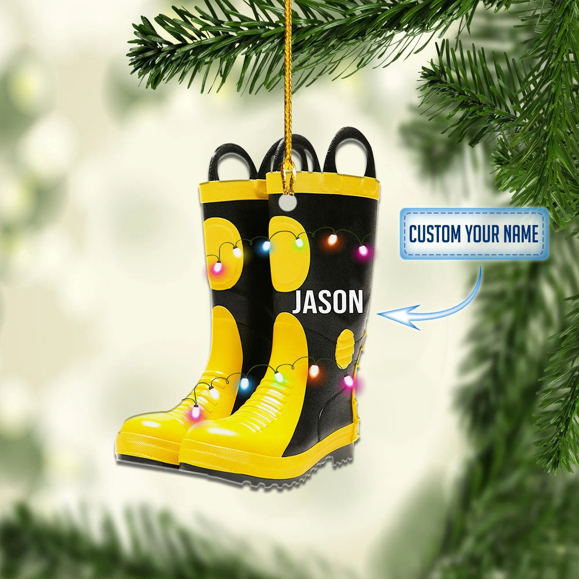 Personalized Firefighter Christmas Uniform Set Ornaments, Christmas Gift for Firefighter