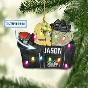 Personalized Firefighter Christmas Uniform Set Ornaments, Christmas Gift for Firefighter