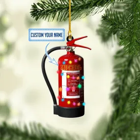 Personalized Firefighter Extinguisher Christmas Ornaments, Gift for Firefighter Ornament