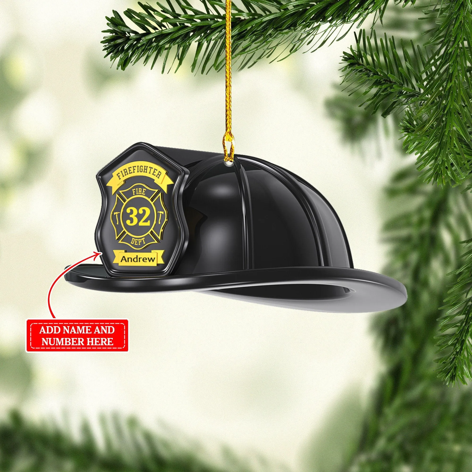 Personalized Firefighter Helmets Christmas Ornaments, Pride Firefighter, Firefighter Christmas Gift