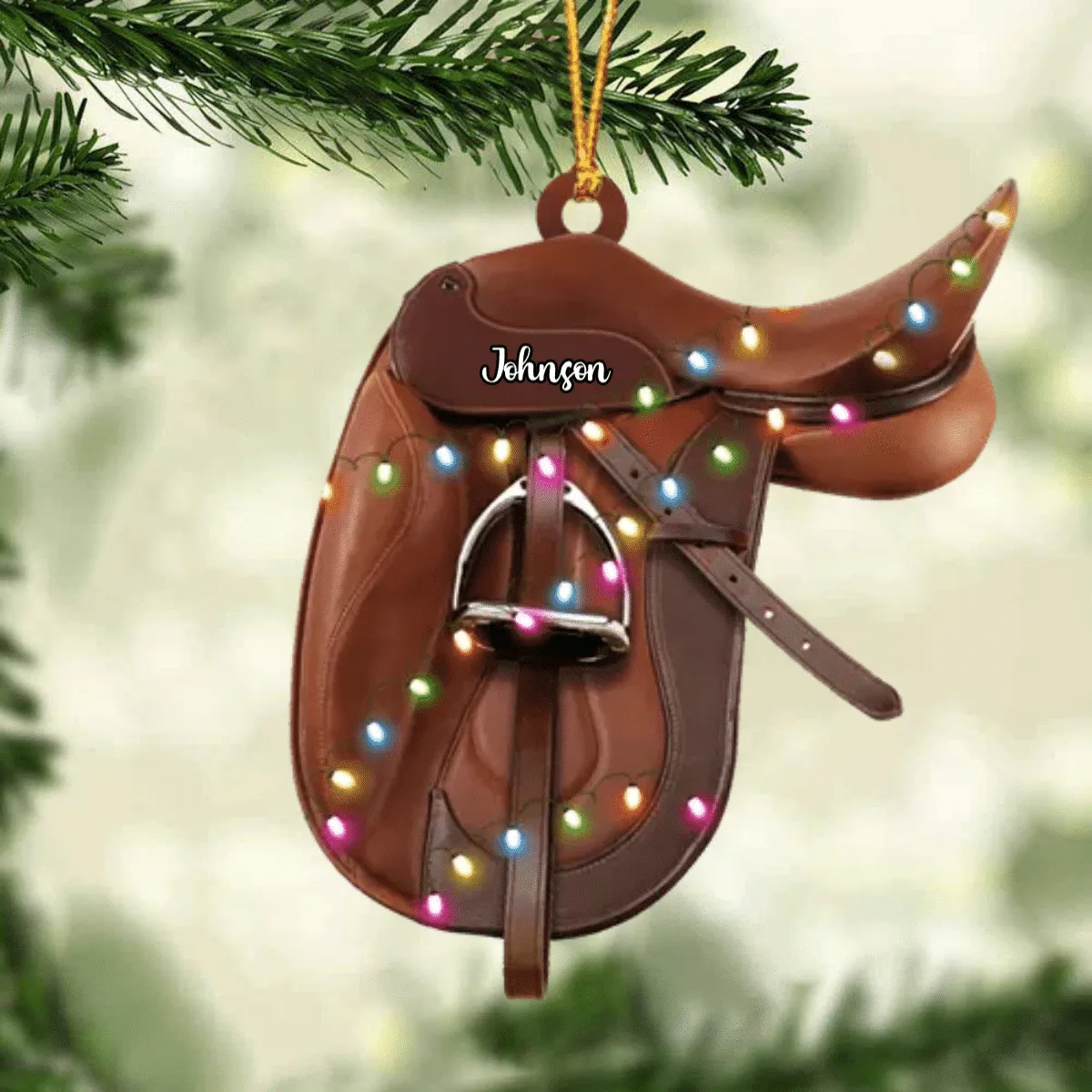 Personalized Horse Saddle For Horse Lovers Riding Horse Ornament Flat Acrylic Horse Ornament