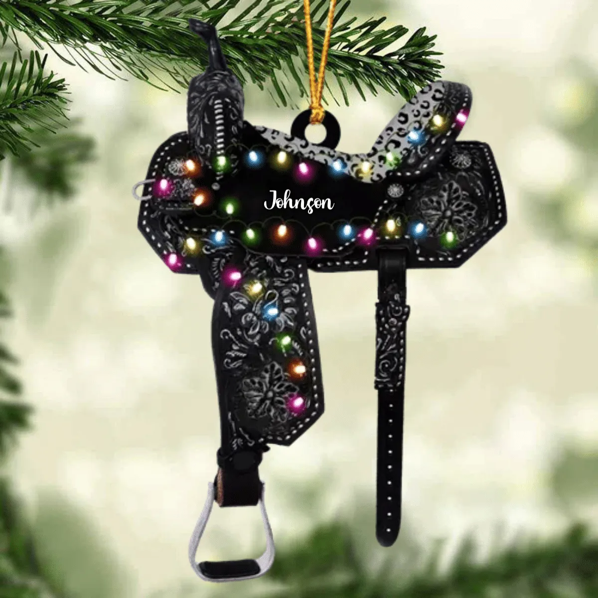 Personalized Horse Saddle For Horse Lovers Riding Horse Ornament Flat Acrylic Horse Ornament